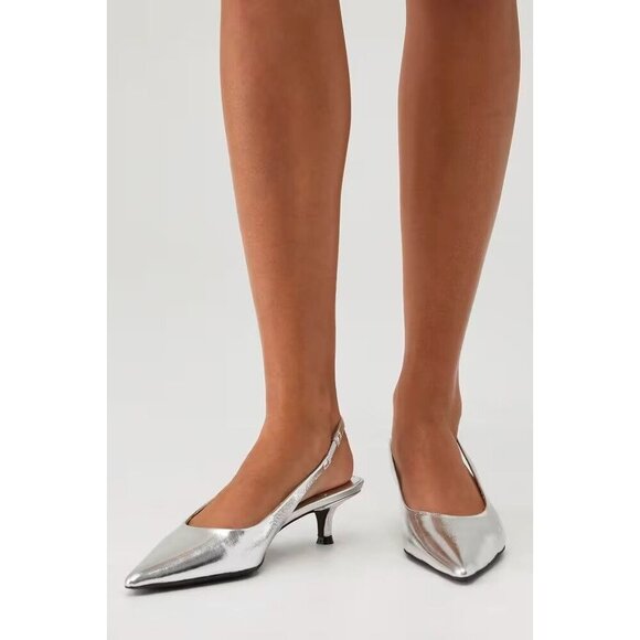 Jeffrey Campbell Persona Slingback Heel in Silver 10 New with Box Womens - Picture 13 of 13